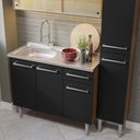 Ver imagem 7 de Armário de Cozinha Compacta 137cm com Pia Rustic/Preto Emilly Madesa 08