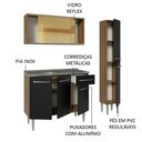 Ver imagem 5 de Armário de Cozinha Compacta 137cm com Pia Rustic/Preto Emilly Madesa 08
