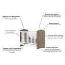 Ver imagem 5 de Quarto de Bebê com Guarda-Roupa 3 Portas Cômoda e Berço 3 em 1 Lápis de Cor Espresso Móveis