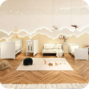 Ver imagem 5 de Quarto de Bebê Berço Evolution + Guarda Roupa 3 Portas + Cômoda Sapateira Elfe Areia Fosco