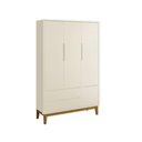 Ver imagem 2 de Quarto de Bebê Berço Evolution + Guarda Roupa 3 Portas + Cômoda Sapateira Elfe Areia Fosco