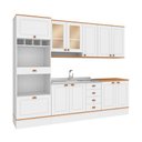 Ver imagem 1 de Cozinha Completa Aspen 11 Portas 4 Gavetas CA06ST Branco/Cinamomo - Fellicci