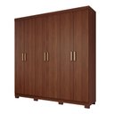 Ver imagem 2 de Guarda-Roupa Casal 6 Portas com Pé e Espelho Interno Giratório 199cm 100% MDF Paraty Espresso Móveis Marrom/Jequitiba