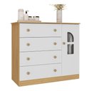 Ver imagem 2 de Cômoda Infantil 95cm 1 Porta com Vidro e 4 Gavetas Amora Multimóveis Mp4510 Madeirado/branco