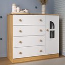 Ver imagem 1 de Cômoda Infantil 95cm 1 Porta com Vidro e 4 Gavetas Amora Multimóveis Mp4510 Madeirado/branco