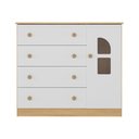 Ver imagem 7 de Cômoda Infantil 95cm 1 Porta com Vidro e 4 Gavetas Amora Multimóveis Mp4510 Madeirado/branco