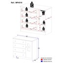 Ver imagem 4 de Cômoda Infantil 95cm 1 Porta com Vidro e 4 Gavetas Amora Multimóveis Mp4510 Madeirado/branco