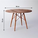 Ver imagem 2 de Mesa Eiffel Wood Cobre Tampo de Madeira 90 Cm Amêndoa Asturias - Cor: Marrom
