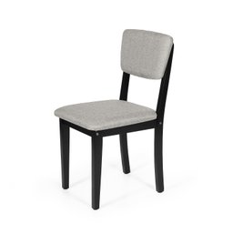 Conjunto 4 Cadeiras de Jantar Estofada em Madeira Maciça Ella Preto/Cinza Claro - 3 Conjunto 4 Cadeiras de Jantar Estofada em Madeira Maciça Ella Preto/Cinza Claro - 3