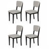 Conjunto 4 Cadeiras de Jantar Estofada em Madeira Maciça Ella Preto/Cinza Claro - 1