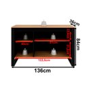 Ver imagem 3 de Balcão para Escritório com 3 Portas Estilo Industrial Me4147 Tecnomobili Amêndoa/preto
