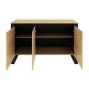 Ver imagem 5 de Balcão para Escritório com 3 Portas Estilo Industrial Me4147 Tecnomobili Amêndoa/preto