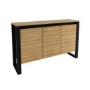 Ver imagem 4 de Balcão para Escritório com 3 Portas Estilo Industrial Me4147 Tecnomobili Amêndoa/preto