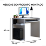 Escrivaninha Gamer com Suporte para Teclado Extensível e Prateleiras – Jm3 Móveis:branco - 3