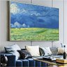 Quadro Van Gogh Campo De Trigo Sob Nuvens De Trovao:90x60 cm/PRETA - 6