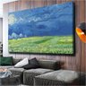 Quadro Van Gogh Campo De Trigo Sob Nuvens De Trovao:90x60 cm/PRETA - 2