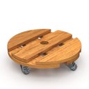 Ver imagem 1 de Suporte De Madeira Para Vaso De Plantas Flores E Mini Frutiferas Com Rodízio Silicone 30Cm Para Quin