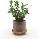 Ver imagem 2 de Suporte De Madeira Para Vaso De Plantas Flores E Mini Frutiferas Com Rodízio Silicone 30Cm Para Quin