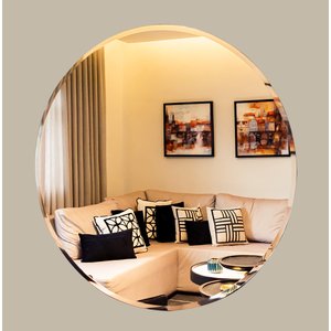 Espelho Redondo com Bisotê - Tamanho Regular - Mobília Express