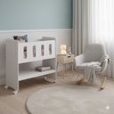 Ver imagem 1 de Mini Berço Moisés Zain Branco Brilho 3 em 1 Vira Escrivaninha ou Trocador Quarto de Bebê - Reller