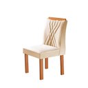 Ver imagem 2 de Mesa Madri 6 Cadeiras Lisboa Tampo Vidro 170x90cm Cel Móveis Cinamomo e Bege