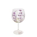Ver imagem 1 de Taça para Gin Cristal Pintada À Mão Flor Lilás