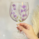 Ver imagem 2 de Taça para Gin Cristal Pintada À Mão Flor Lilás