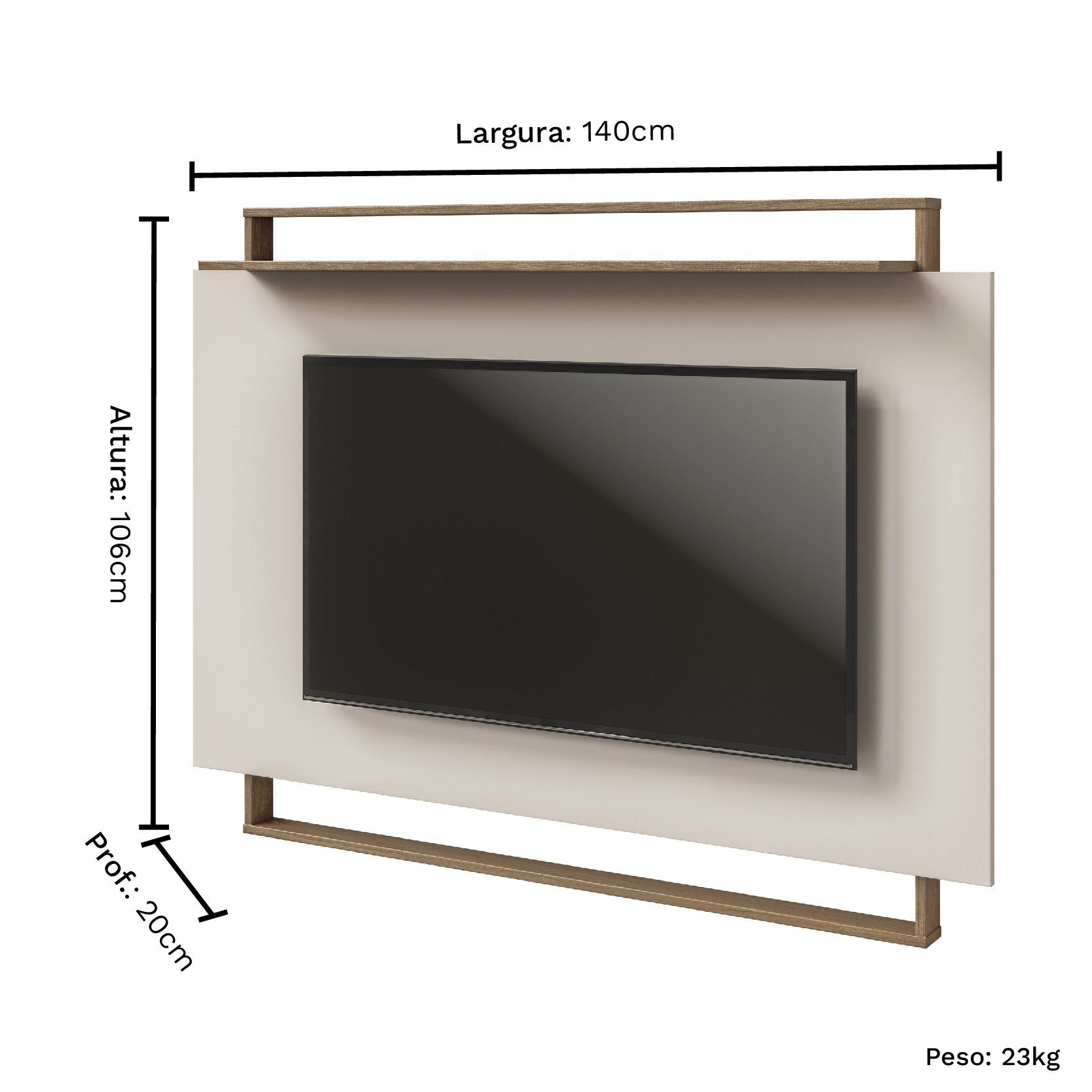 Painel Tv Àpila Plus Móveis Rimo - Carvalho/offwhite - 3