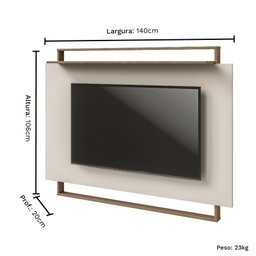 Painel Tv Àpila Plus Móveis Rimo - Carvalho/offwhite - 3