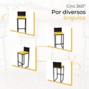 Ver imagem 5 de Kit 5 Bancos Quadrado Junco Argila para Bancada Alta Cozinha Área Gourmet Bistrô Piscina Bar
