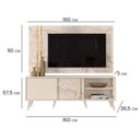 Ver imagem 3 de Kit Bancada e Painel Cronos 2 Portas Deslizantes - Pallazio Cor:Calacata e Off White