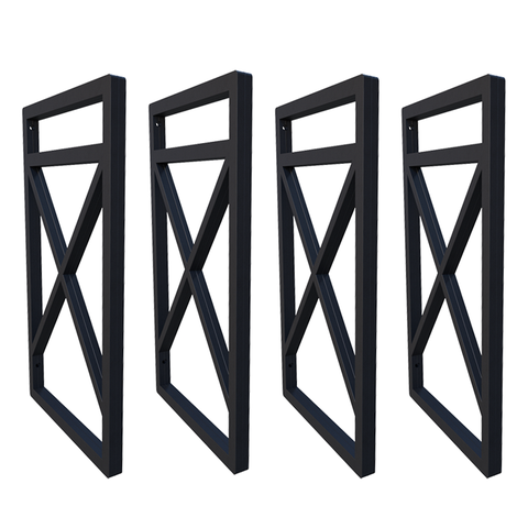 Quatro Suportes Estilo Industrial P/prateleiras 20cm - Preto