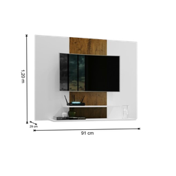Painel para Tv até 50 Polegadas Suspenso Talento com 2 Prateleiras 91x120cm Branco/canela - 3
