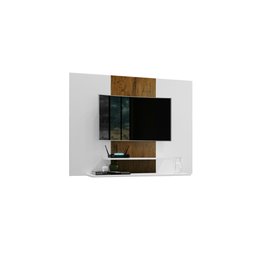 Painel para Tv até 50 Polegadas Suspenso Talento com 2 Prateleiras 91x120cm Branco/canela - 1