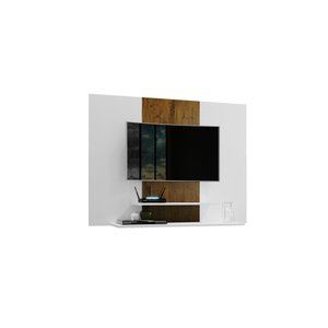 Painel para Tv até 50 Polegadas Suspenso Talento com 2 Prateleiras 91x120cm Branco/canela