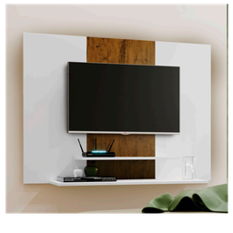 Painel para Tv até 50 Polegadas Suspenso Talento com 2 Prateleiras 91x120cm Branco/canela - 2
