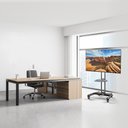 Ver imagem 4 de Suporte Pedestal Móvel para Tv, Elg, A06v6_s, Tvs 32" a 75", Altura Ajustável, Inclinação, com Rodas