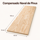 Ver imagem 2 de Compensado de Pinus Naval (160cm x 43cm x 15mm)