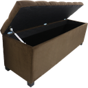 Ver imagem 2 de Puf Baú Estofado Casal Tamanho de 140x40x45cm Cor Marrom - Tecido em Veludo Suede Liso