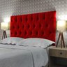 Cabeceira Cama Box Solteiro Capitone Luna Suede Liso Vermelho 90 X 80 RBL - 1