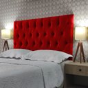 Ver imagem 1 de Cabeceira Cama Box Solteiro Capitone Luna Suede Liso Vermelho 90 X 80 RBL