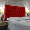 Ver imagem 3 de Cabeceira Cama Box Solteiro Capitone Luna Suede Liso Vermelho 90 X 80 RBL