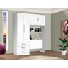 Guarda Roupa Solteiro com Cabeceira Branco ou Branco/lilás J&a Móveis Cancun 200x158x47 - 2