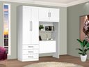 Ver imagem 2 de Guarda Roupa Solteiro com Cabeceira Branco ou Branco/lilás J&a Móveis Cancun 200x158x47