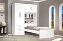 Ver imagem 1 de Guarda Roupa Solteiro com Cama Branco ou Branco/Lilás J&A Móveis Cancun