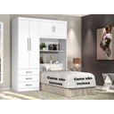 Ver imagem 3 de Guarda Roupa Solteiro com Cabeceira Branco ou Branco/lilás J&a Móveis Cancun 200x158x47