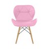 Cadeira Estofada Eiffel Slim Wood Pés de Madeira Rosa - 4