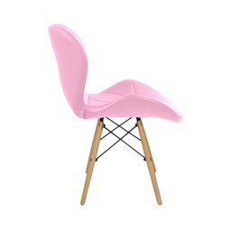 Cadeira Estofada Eiffel Slim Wood Pés de Madeira Rosa - 5