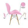 Cadeira Estofada Eiffel Slim Wood Pés de Madeira Rosa - 3