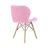 Cadeira Estofada Eiffel Slim Wood Pés de Madeira Rosa - 6